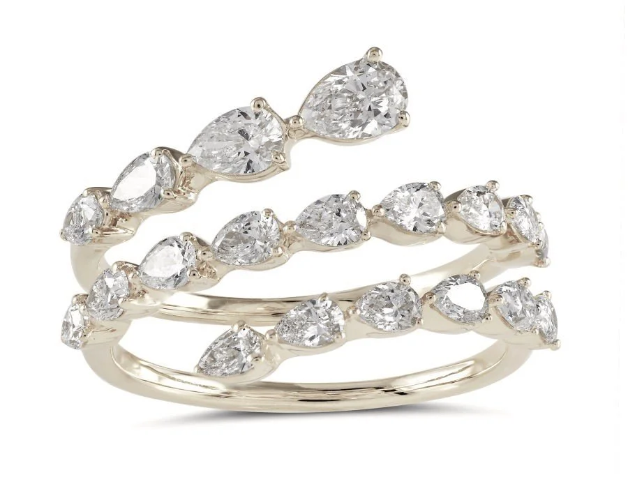 Eternal Spark Pear-Shaped Diamond Spiral Ring
