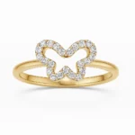 Flutter Diamond Butterfly Ring in Gold