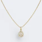 Radiant Teardrop Diamond Pendant Necklace in Gold