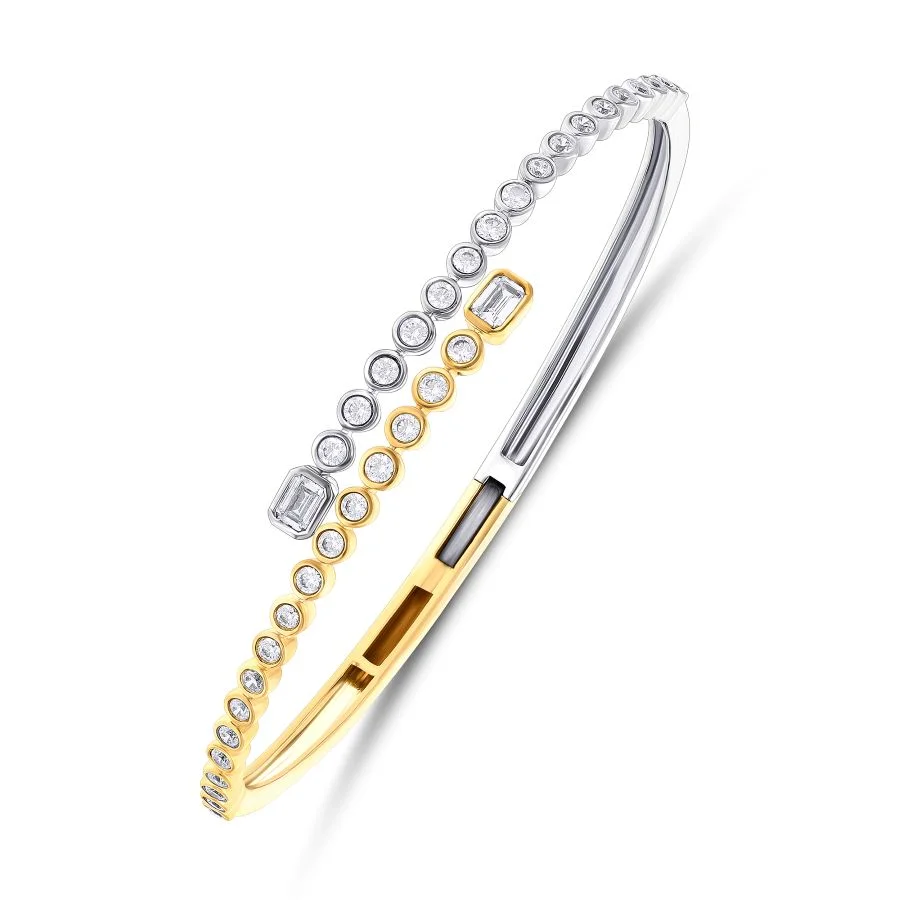 Lumina Two-Tone Diamond Bangle Bracelet