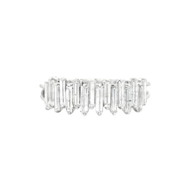 Stellar Stacks Baguette Diamond Statement Ring