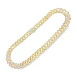 14K Yellow Gold Diamond Cuban Link Chain Necklace