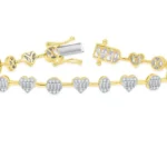 Radiant Heart & Love Motif Diamond Bracelet