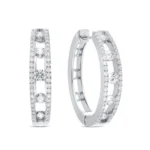 Diamond Hoop Earrings in 14K White Gold