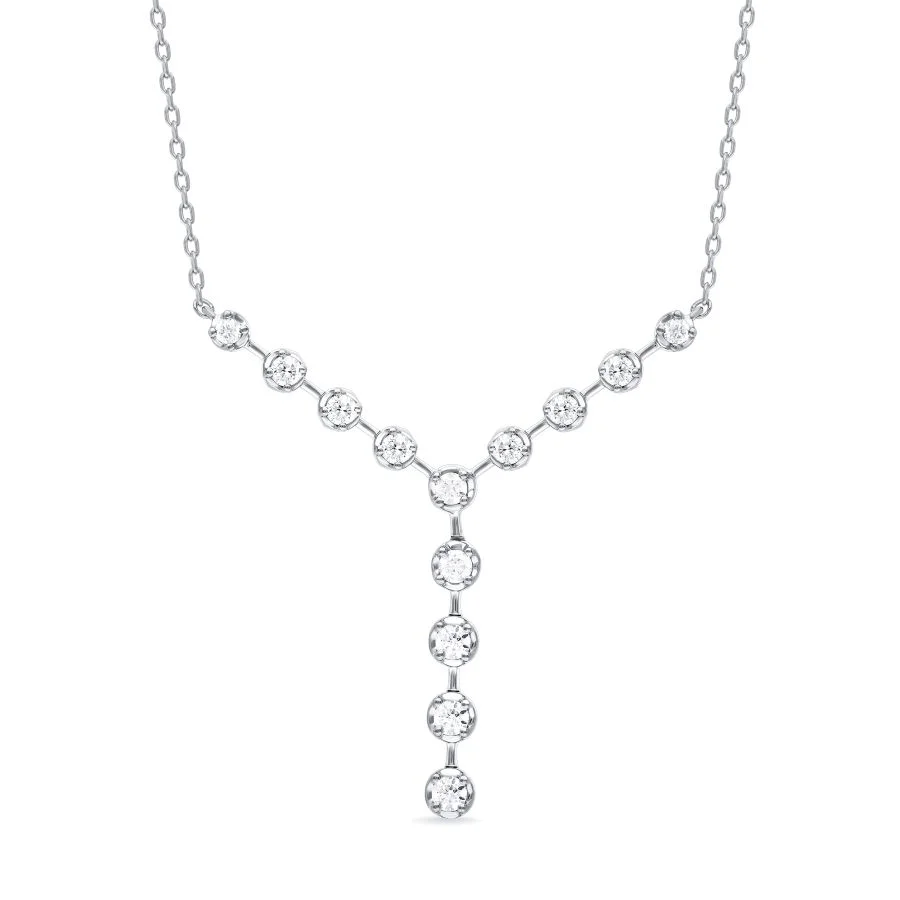 Diamond Y-Shaped Drop Pendant Necklace