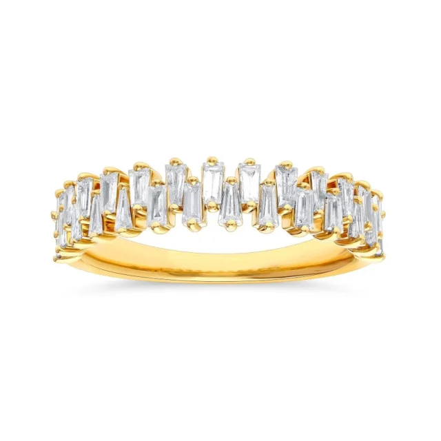 Yellow Gold Baguette Diamond Anniversary Band Ring