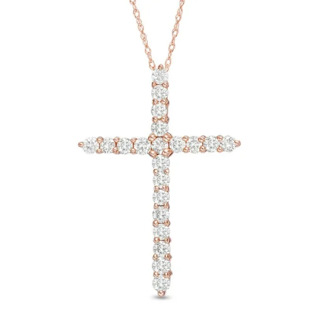 Rose Gold Diamond Cross Pendant