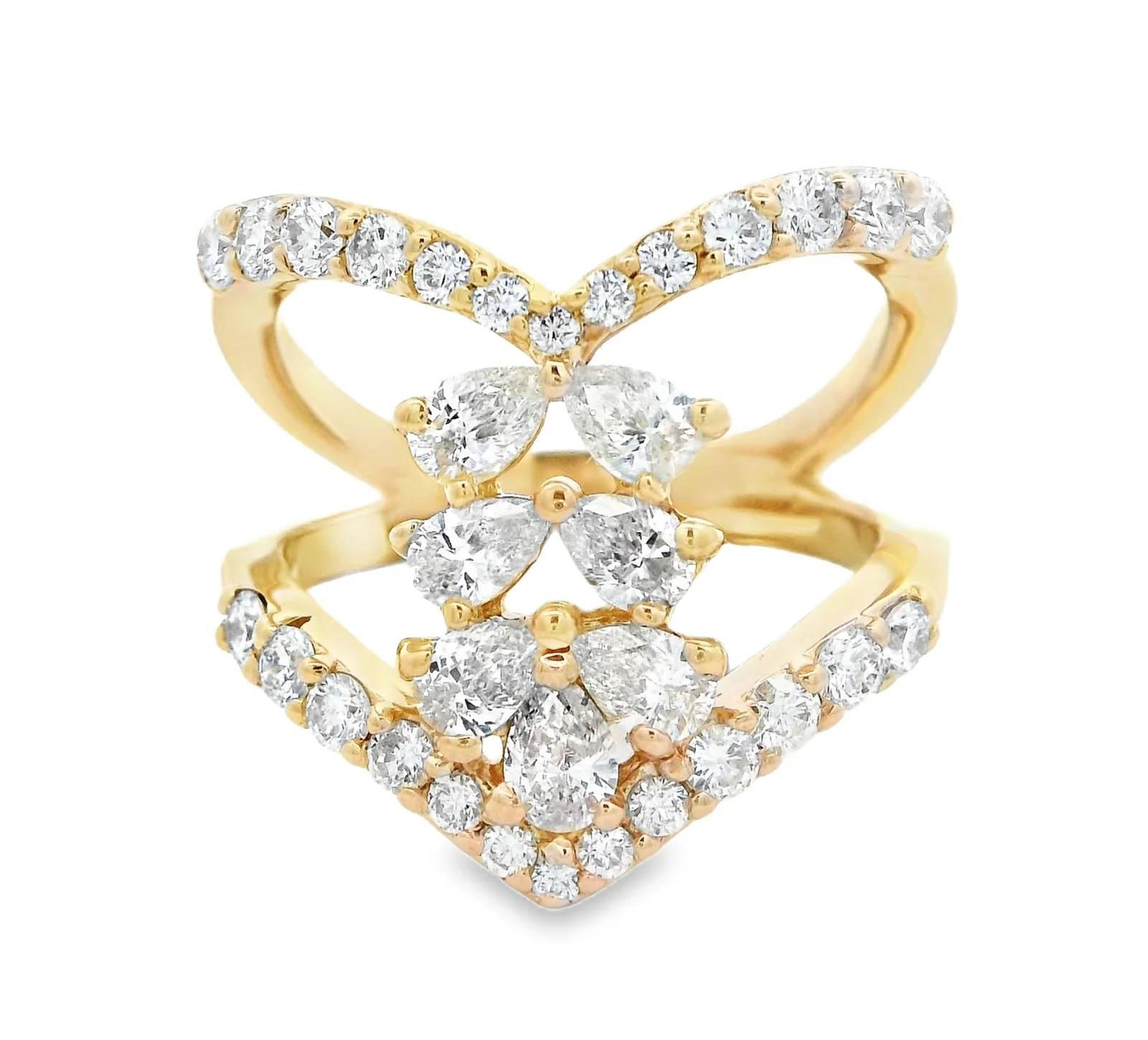 Radiant Butterfly Diamond Statement Ring