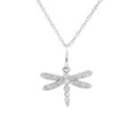Dazzling Diamond Dragonfly Pendant