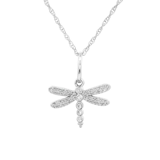 Dazzling Diamond Dragonfly Pendant