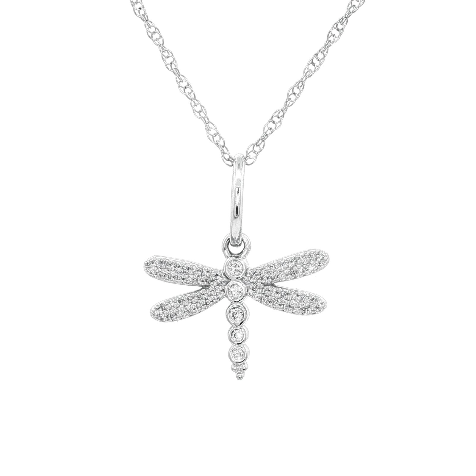 Dazzling Diamond Dragonfly Pendant
