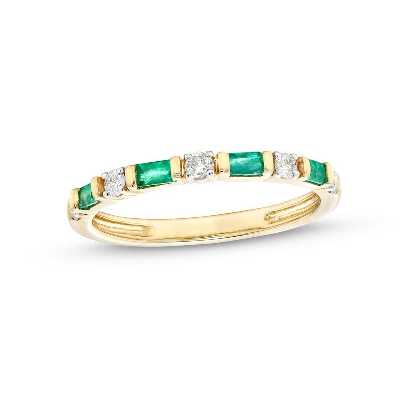 Gemstone & Diamond Alternating Band Ring