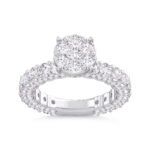 Round Cluster Diamond Engagement Ring