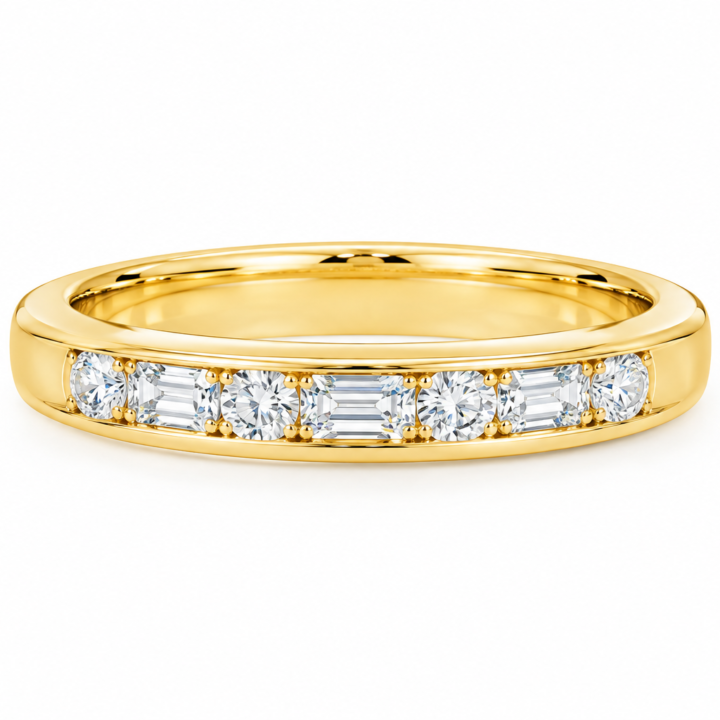 Diamond Channel-Set Band in Yellow Gold