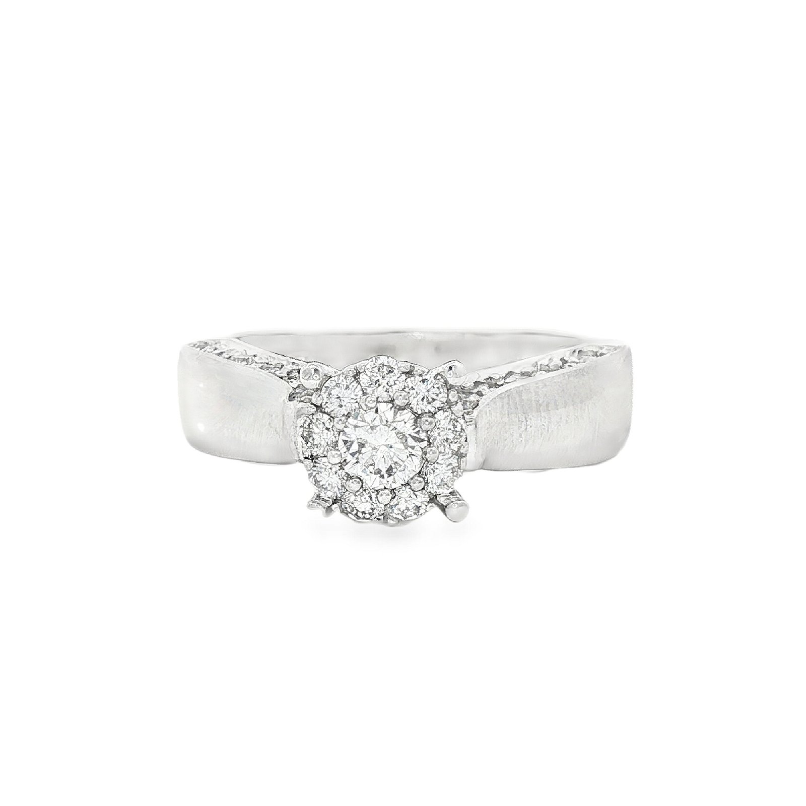Diamond Solitaire Engagement Ring with Accented Shoulders