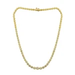 Bezel-Set Diamond Half-Tennis Necklace in 14K Yellow Gold