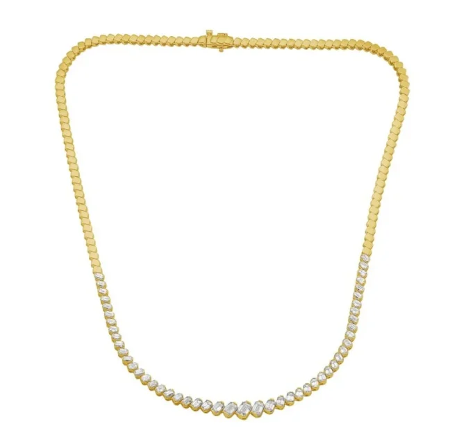Graduated Diamond Half-Tennis Necklace in 14K Yellow Gold