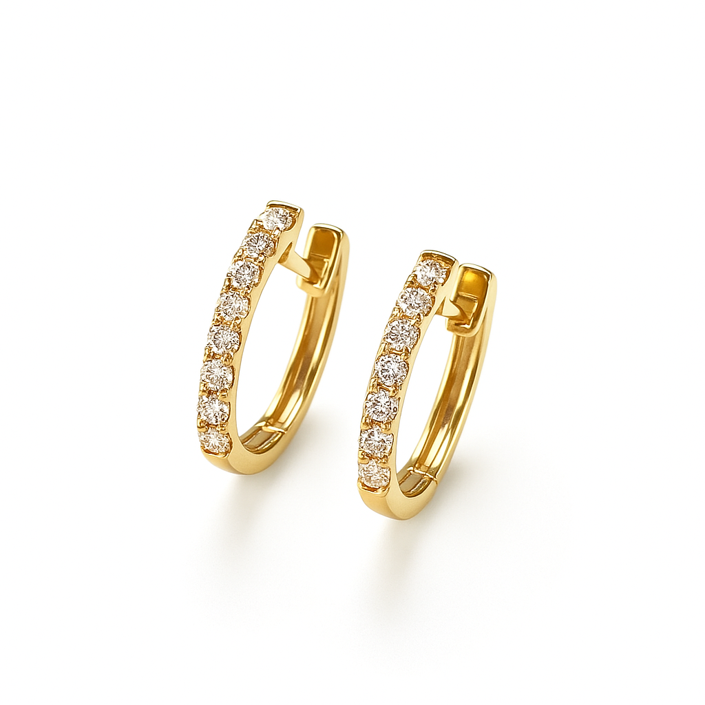 Classic Diamond Huggie Hoop Earrings