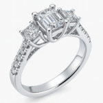 Emerald-Cut Three-Stone Diamond Engagement Ring