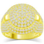 Men’s Bold Diamond Dome Ring in 14K Yellow Gold