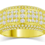 Men’s Triple-Panel Diamond Statement Ring in 14K Yellow Gold