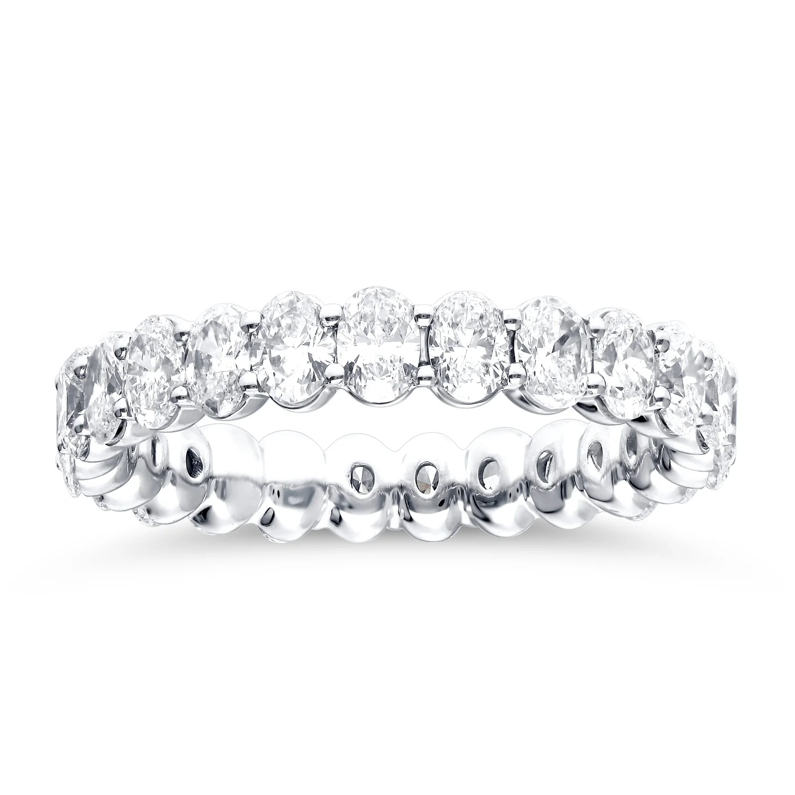 Oval Cut Diamond Eternity Band in 14K White Gold