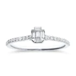Elegant Baguette Cluster Diamond Engagement Ring