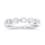 Oval & Round Diamond Semi Eternity Wedding Band