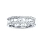 Baguette and Round Diamond Eternity Band in 14K White Gold