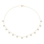 Diamond Clover Cluster Drop Station Necklace