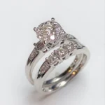 Round Diamond Cluster Three-Stone Bridal Set