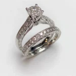 Vintage-Inspired Diamond Engagement Ring Set
