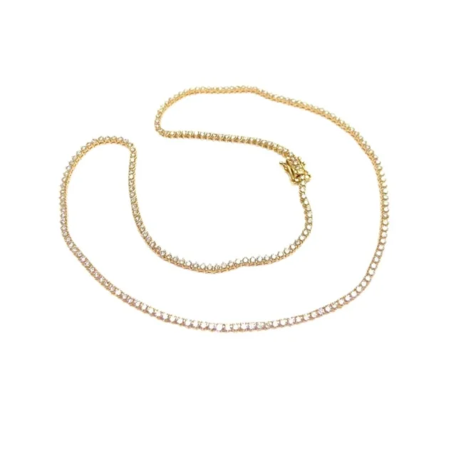 Classic Diamond Tennis Necklace in 14K Yellow Gold