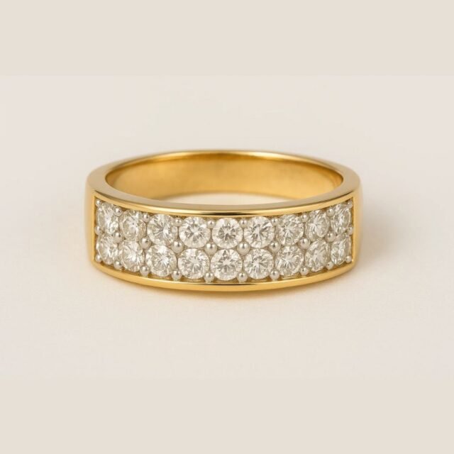 Men’s Pavé Diamond Band in 14K Yellow Gold