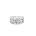 Baguette and Round Diamond Multi-Row Anniversary Band