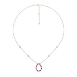 Ruby & Diamond Teardrop Pendant Necklace