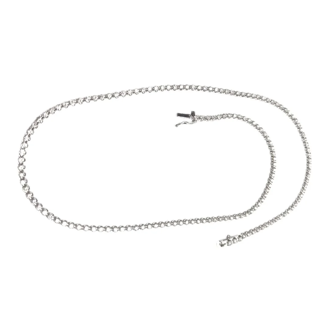 Classic Diamond Tennis Necklace in 14K White Gold