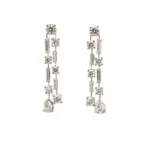 Mixed-Cut Diamond Drop Earrings