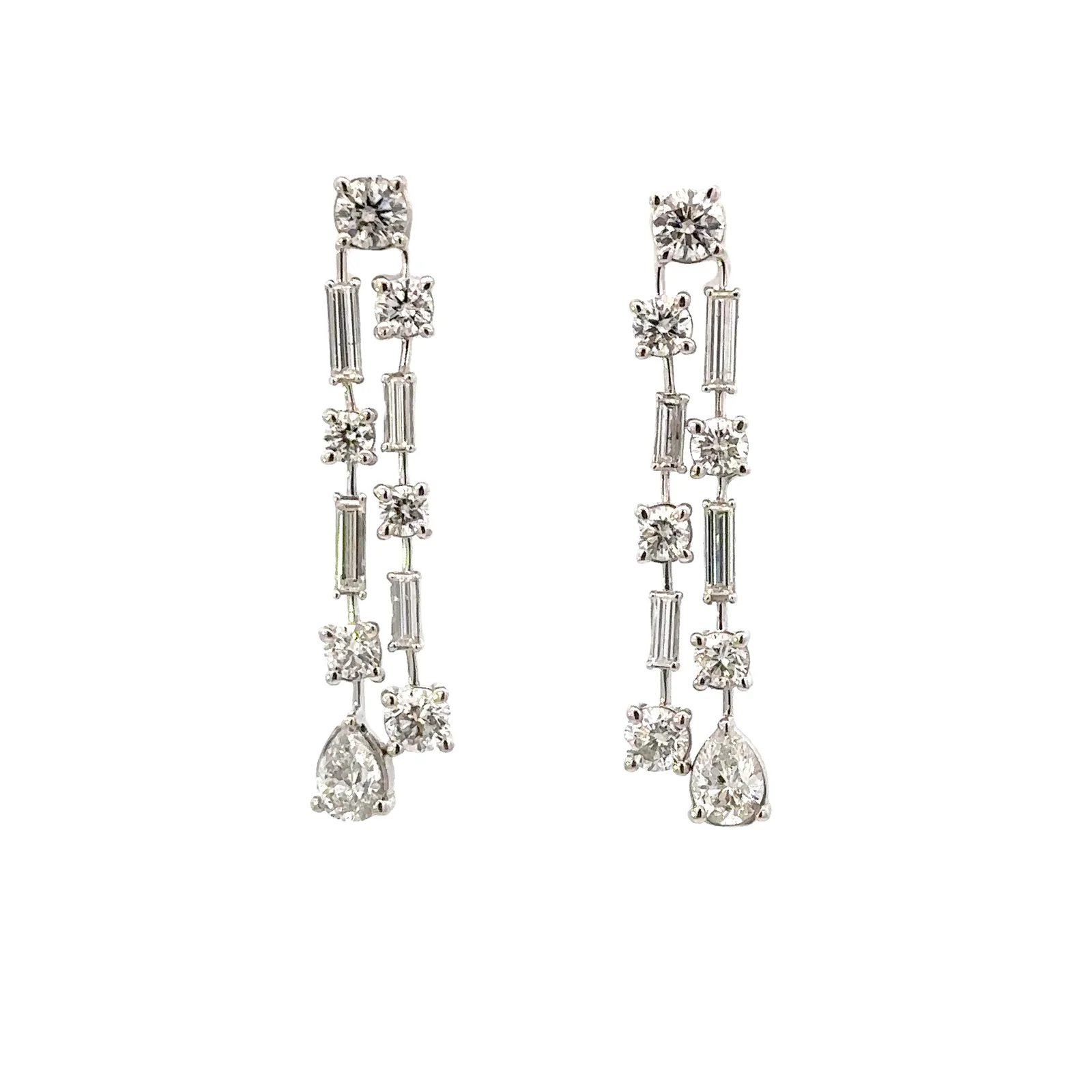 Mixed-Cut Diamond Drop Earrings