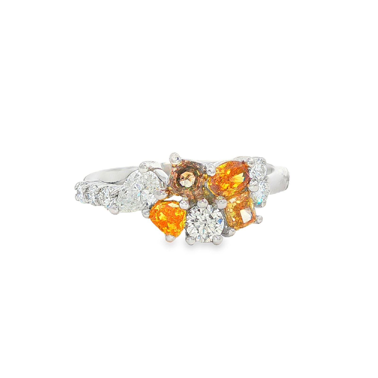 Fancy Color Diamond Cluster Fashion Ring