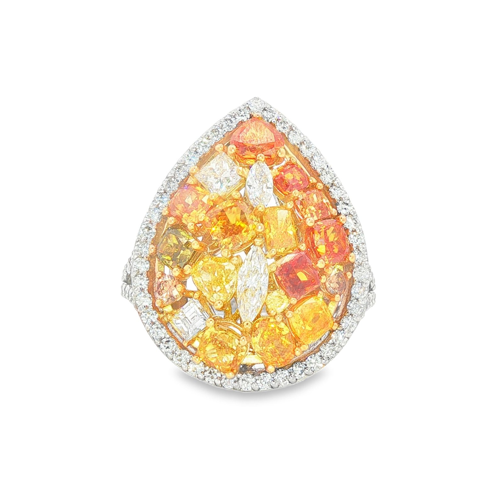 Fancy Color Diamond Teardrop Cocktail Ring