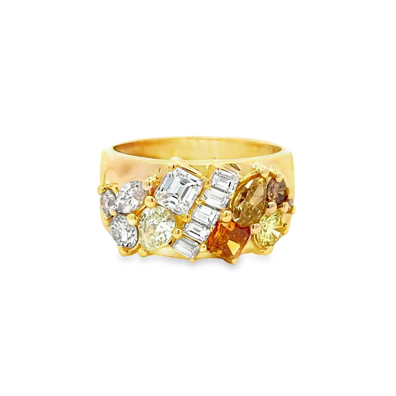 Multicolor Fancy Diamond Mosaic Band Ring