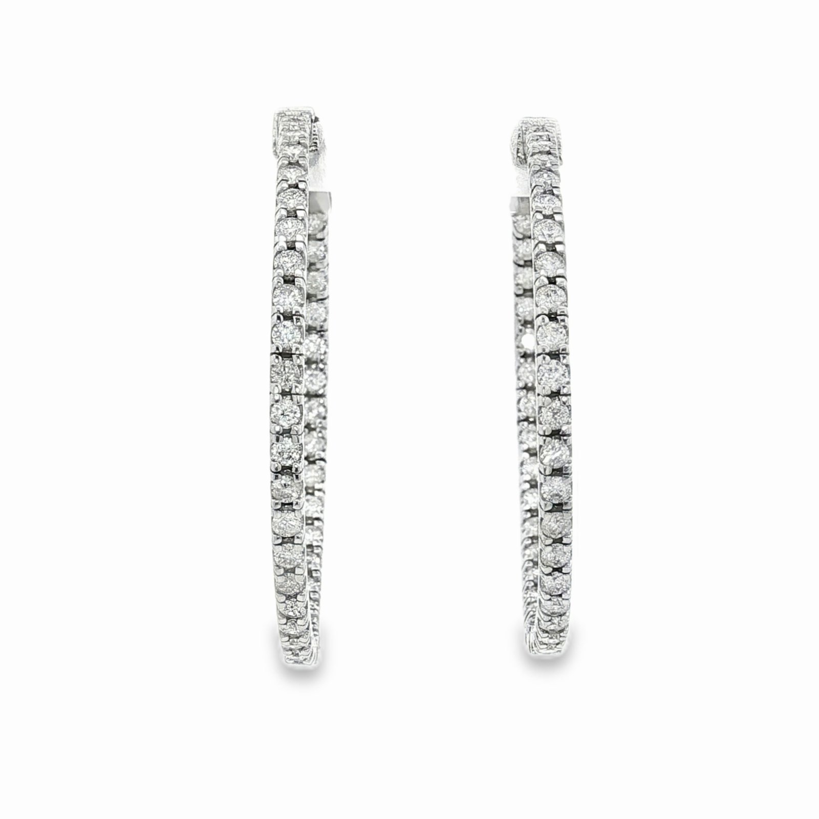 Timeless Diamond Hoop Earrings in White Gold