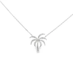 Diamond Palm Tree Pendant Necklace