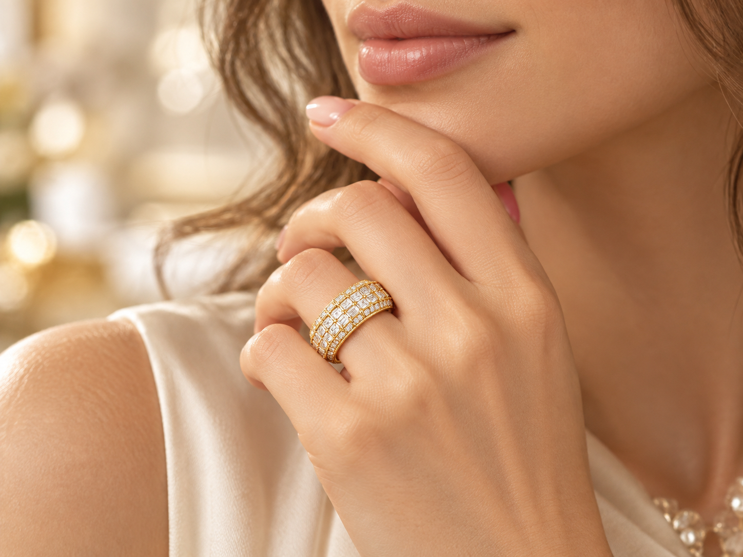 Multi-Row Emerald-Cut Diamond Eternity Band - Image 2