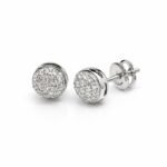 White Gold Pavé Diamond Stud Earrings