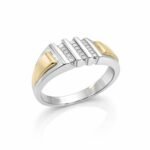 Two-Tone Diamond Baguette Men’s Band Ring