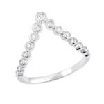 Curved Bezel-Set Diamond V-Band Ring