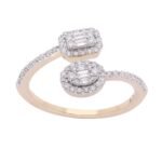 Emerald-Cut Diamond Double Halo Bypass Ring