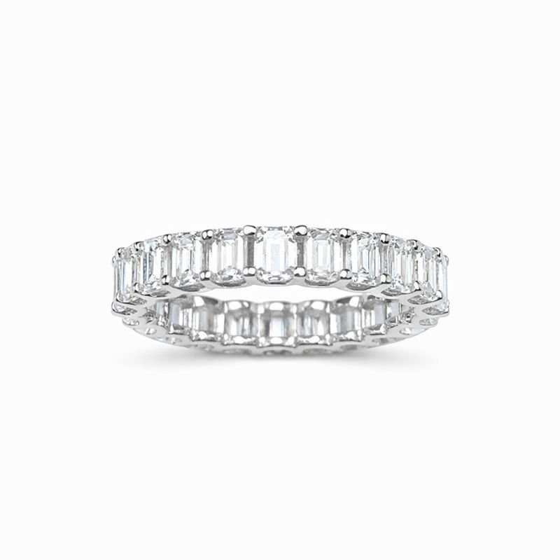 Emerald-Cut Diamond Eternity Wedding Band